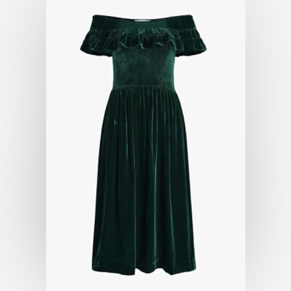 Hill House Green Velvet Nap Dress
